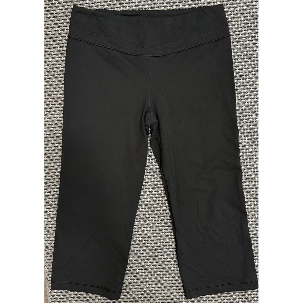 Victorias Secret Supermodel Capri Leggings Womens Large Black Stretch Mid Rise